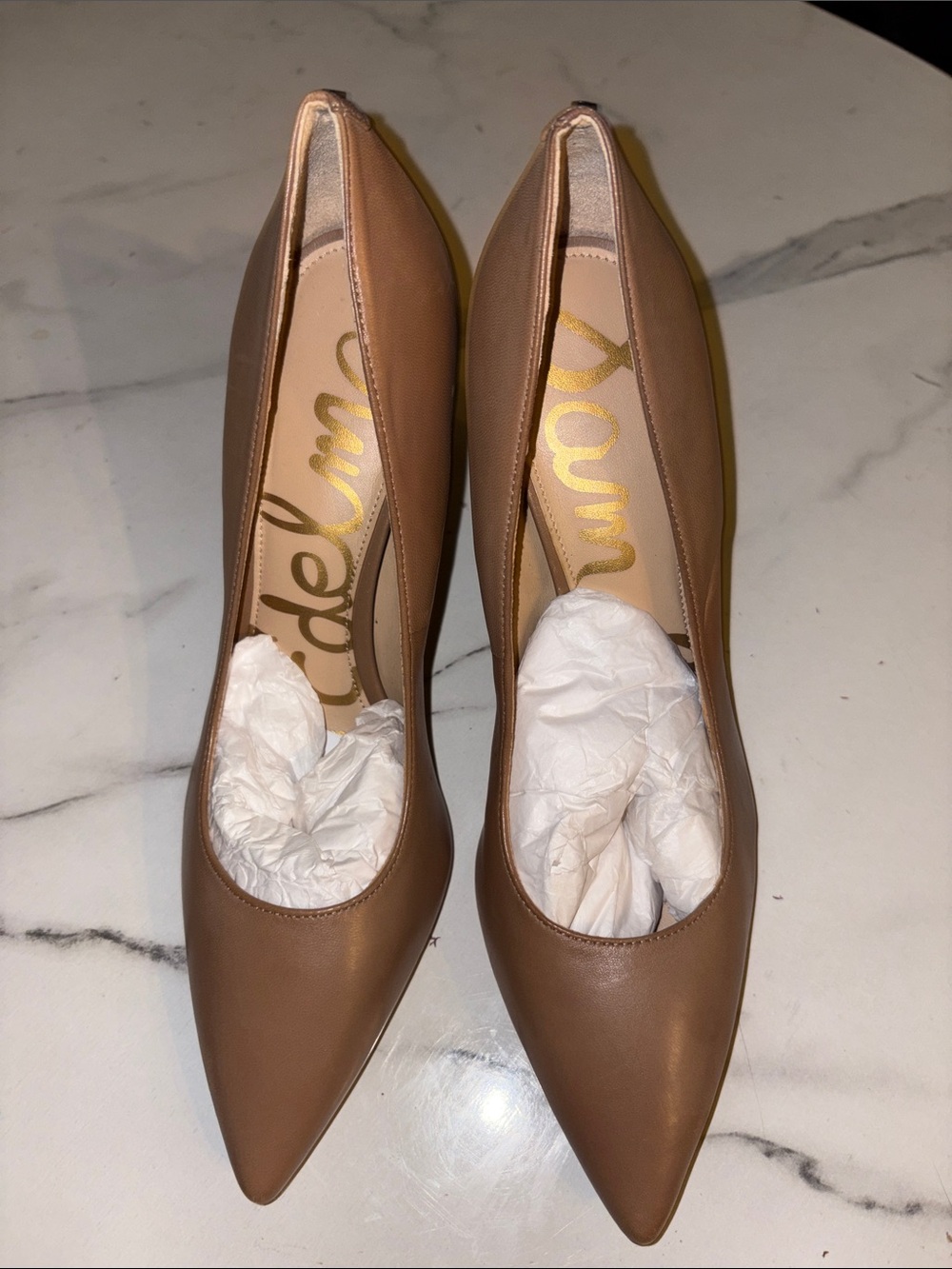 Sam Edelman Camel/Tan Pointed Leather Pumps (READ DESCRIPTION)